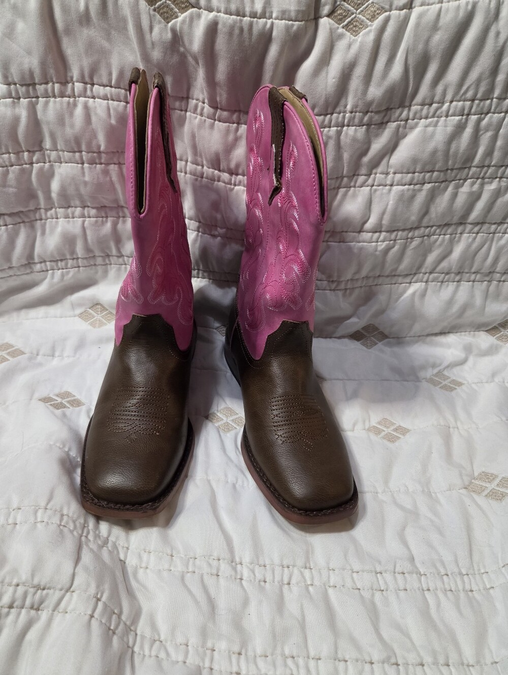 Roper Footwear Toddler Girl's Square Toe Pink Boots Size 6 Big Kids